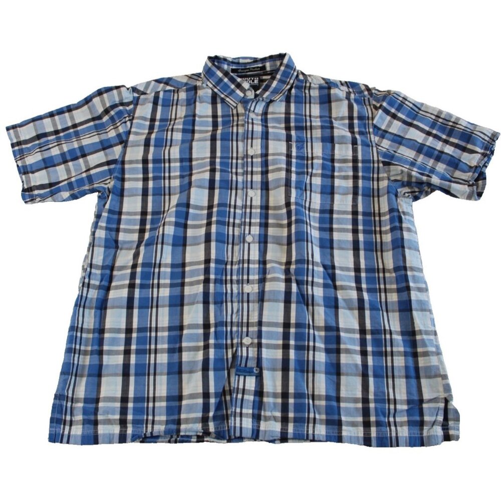 Southpole Men’s Plaid Short Sleeve Button Down Shirt XL Casual Streetwear - Picture 1 of 4